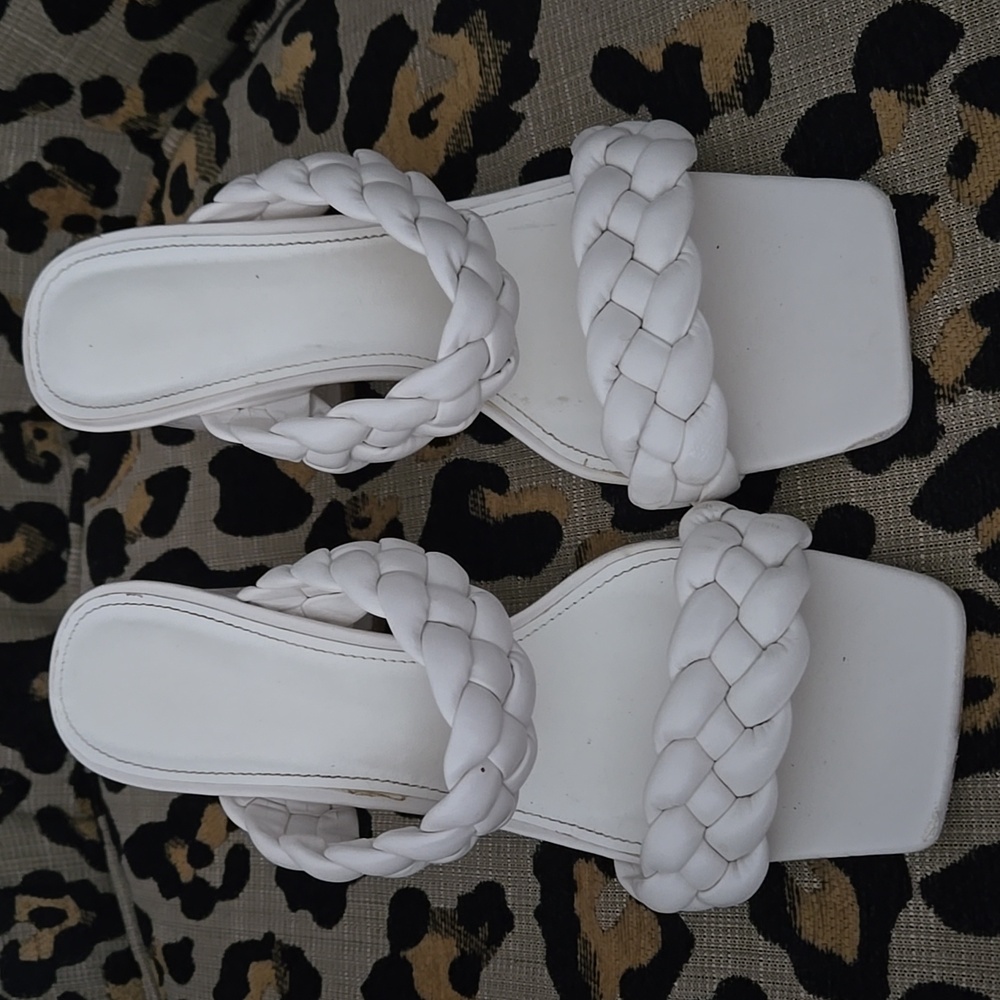 White Block Heels